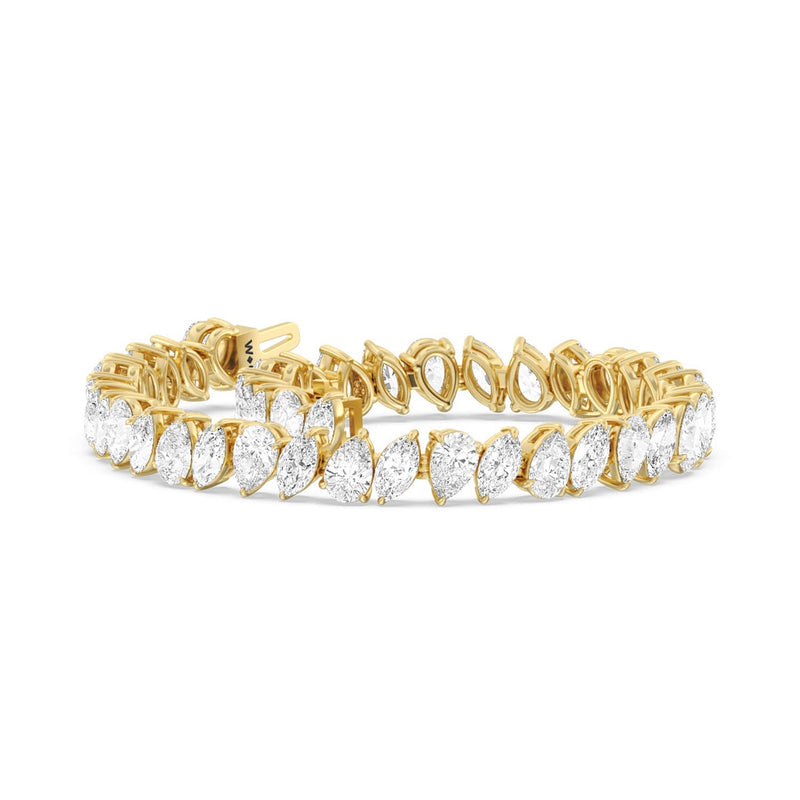 Pear and Marquise Alternating Tennis Bracelet