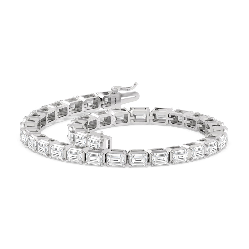 East-West Emerald Tennis Bracelet