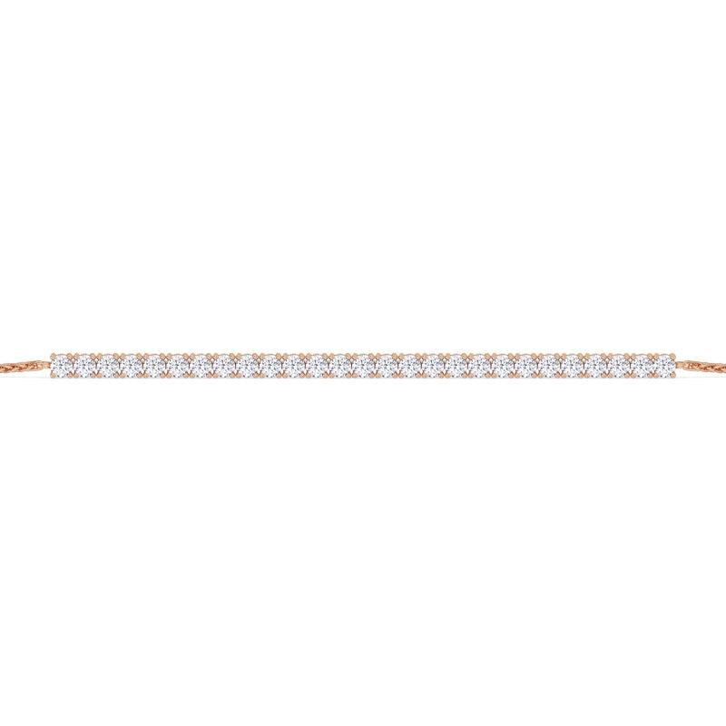 Adjustable Half Eternity Diamond Bolo Bracelet