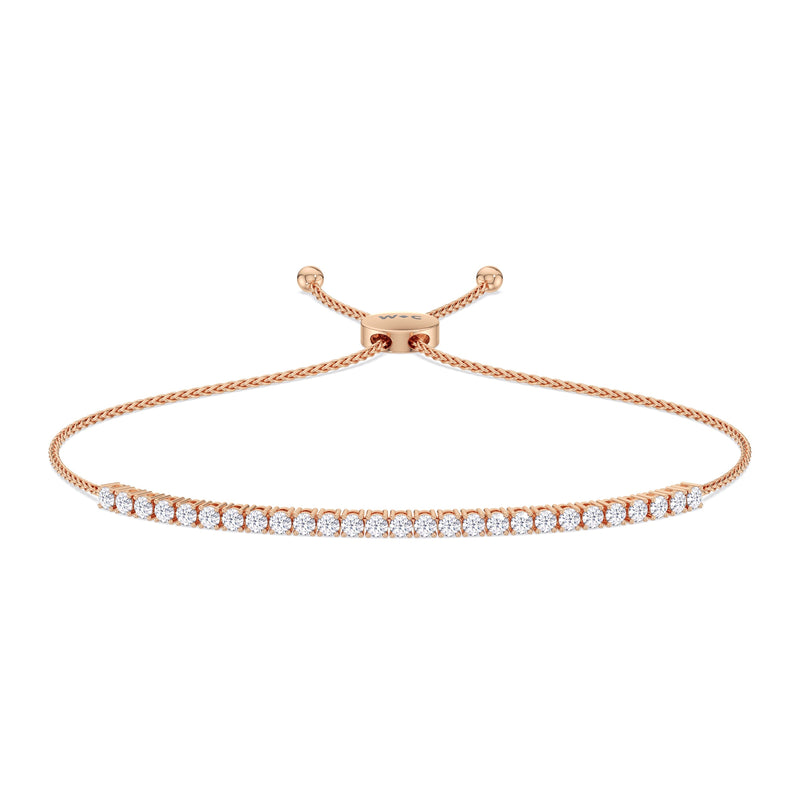 Adjustable Half Eternity Diamond Bolo Bracelet
