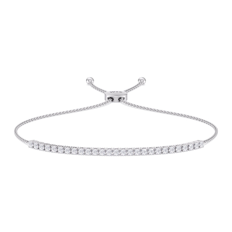 Adjustable Half Eternity Diamond Bolo Bracelet