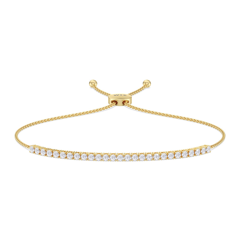 Adjustable Half Eternity Diamond Bolo Bracelet