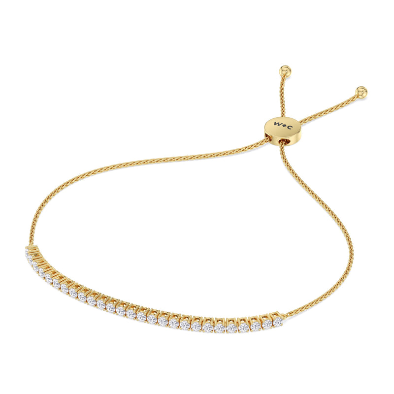 Adjustable Half Eternity Diamond Bolo Bracelet