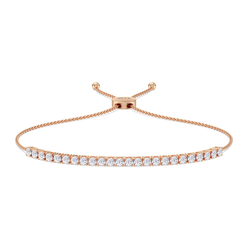 Adjustable Half Eternity Diamond Bolo Bracelet