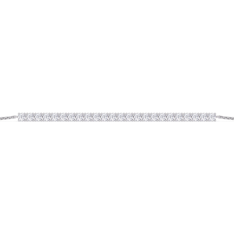 Adjustable Half Eternity Diamond Bolo Bracelet