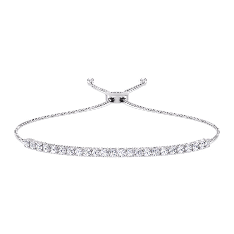Adjustable Half Eternity Diamond Bolo Bracelet