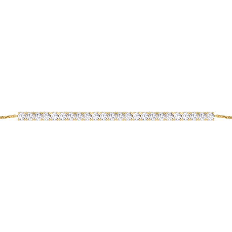 Adjustable Half Eternity Diamond Bolo Bracelet