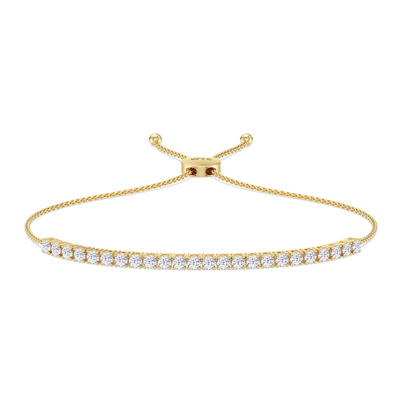 Adjustable Half Eternity Diamond Bolo Bracelet