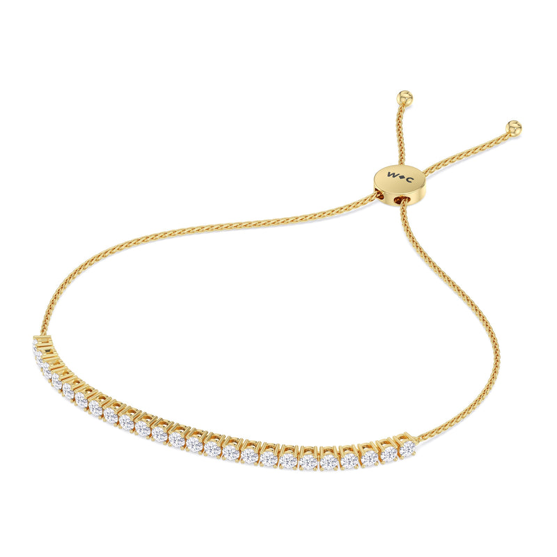 Adjustable Half Eternity Diamond Bolo Bracelet