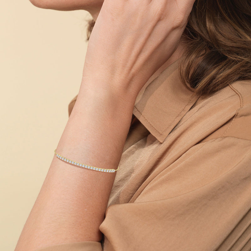 Adjustable Half Eternity Diamond Bolo Bracelet