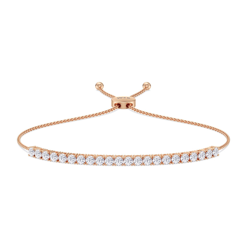 Adjustable Half Eternity Diamond Bolo Bracelet