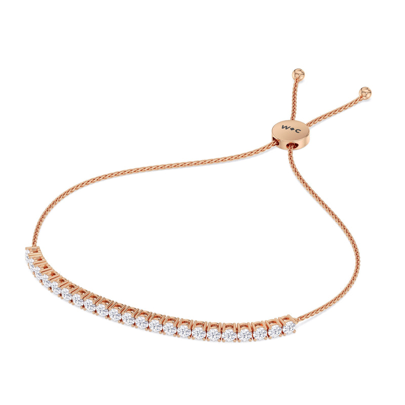 Adjustable Half Eternity Diamond Bolo Bracelet