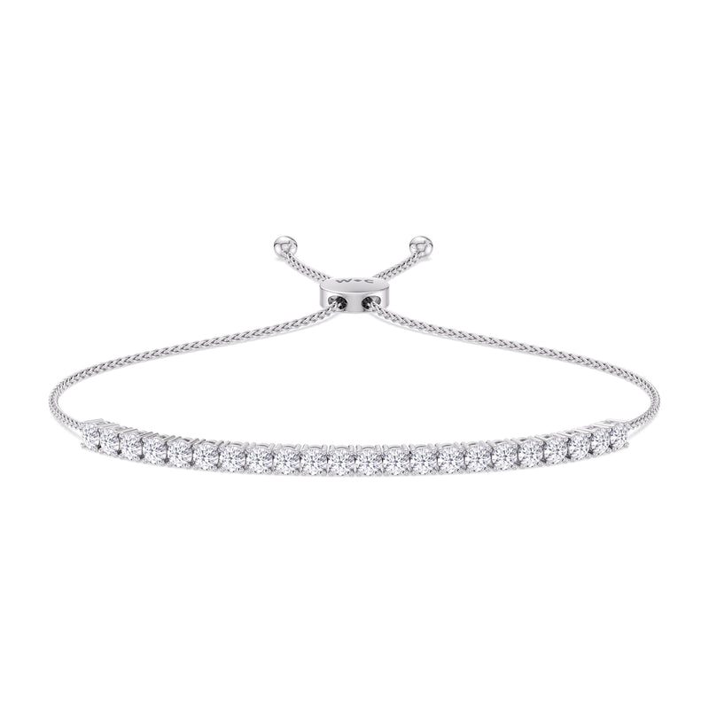 Adjustable Half Eternity Diamond Bolo Bracelet