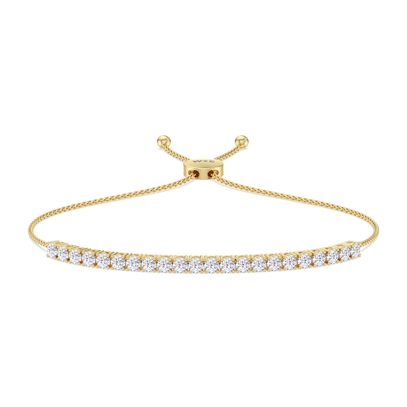 Adjustable Half Eternity Diamond Bolo Bracelet