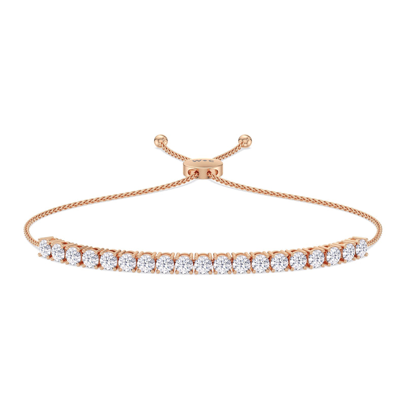 Adjustable Half Eternity Diamond Bolo Bracelet