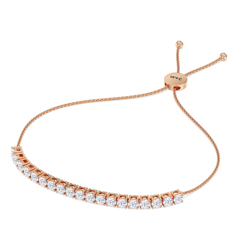 Adjustable Half Eternity Diamond Bolo Bracelet
