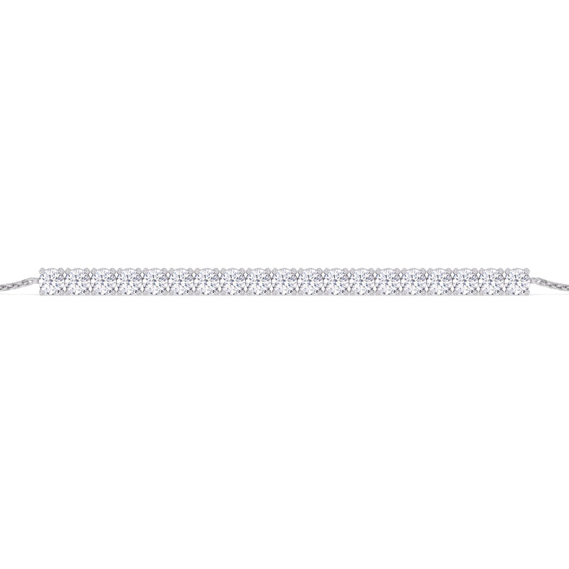 Adjustable Half Eternity Diamond Bolo Bracelet