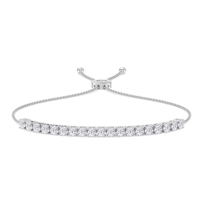 Adjustable Half Eternity Diamond Bolo Bracelet