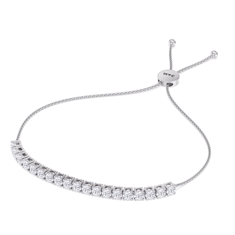 Adjustable Half Eternity Diamond Bolo Bracelet