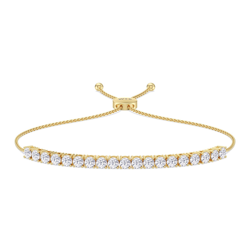 Adjustable Half Eternity Diamond Bolo Bracelet