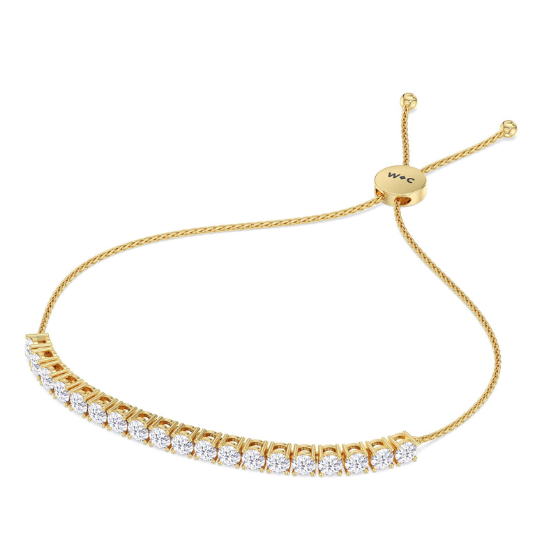 Adjustable Half Eternity Diamond Bolo Bracelet