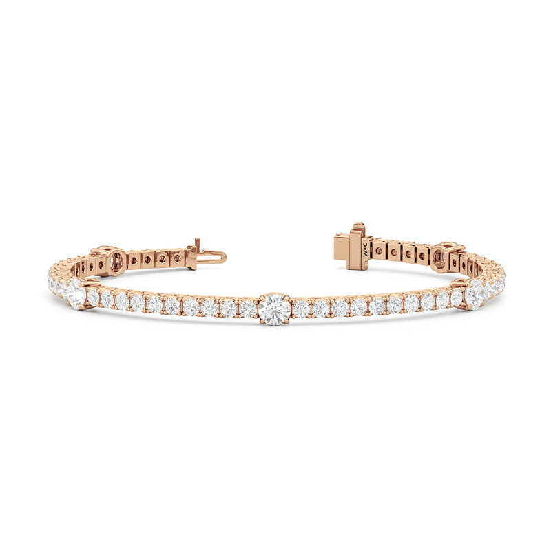 Round Station Tennis Bracelet