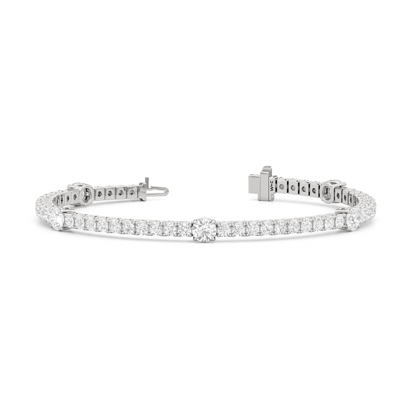 Round Station Tennis Bracelet