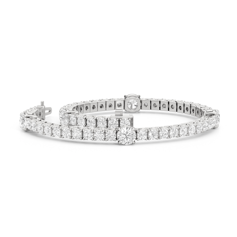 Round Station Tennis Bracelet