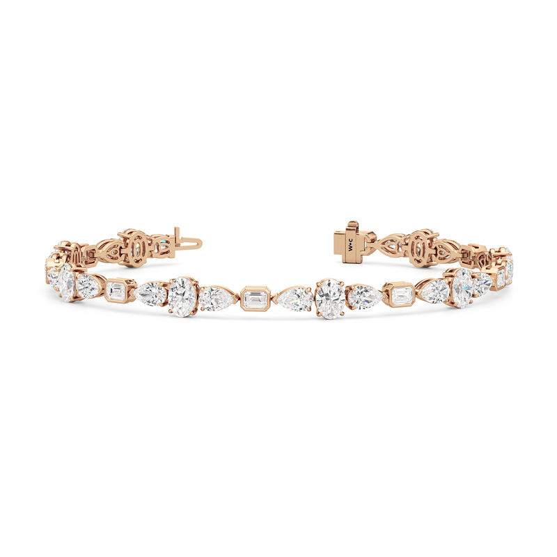 Pear Oval Sequenced with Bezeled Emerald Tennis Bracelet