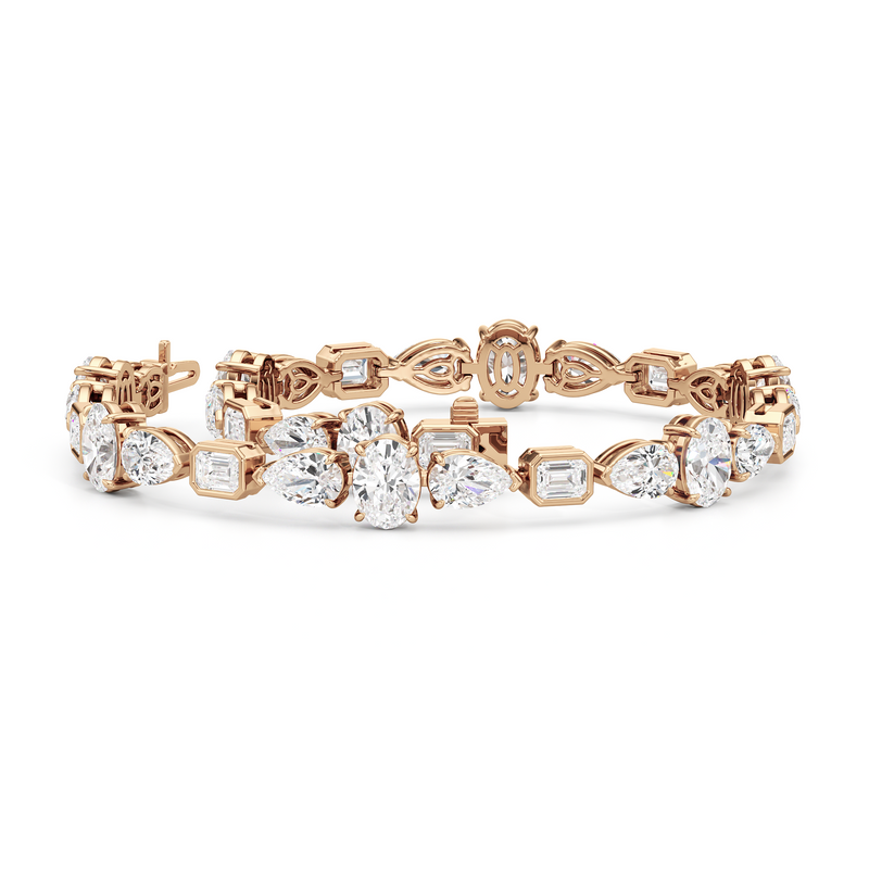 Pear Oval Sequenced with Bezeled Emerald Tennis Bracelet