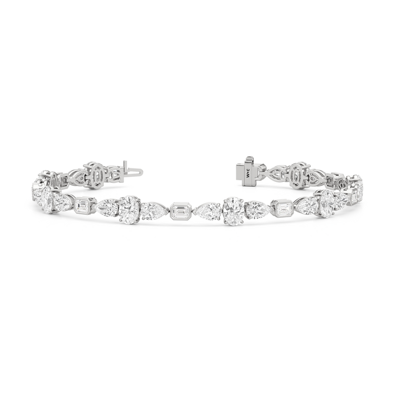 Pear Oval Sequenced with Bezeled Emerald Tennis Bracelet