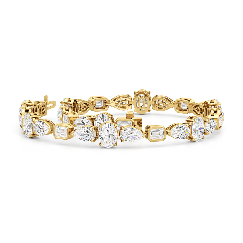 Pear Oval Sequenced with Bezeled Emerald Tennis Bracelet