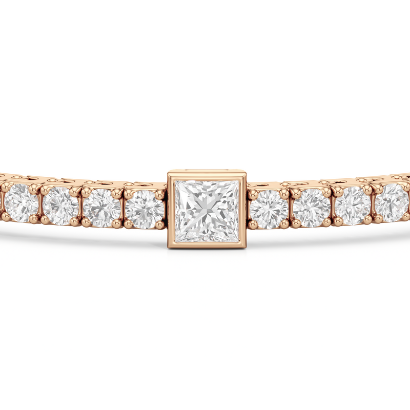Bezeled Princess Station Tennis Bracelet
