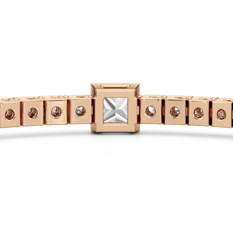 Bezeled Princess Station Tennis Bracelet