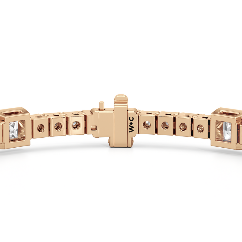 Bezeled Princess Station Tennis Bracelet