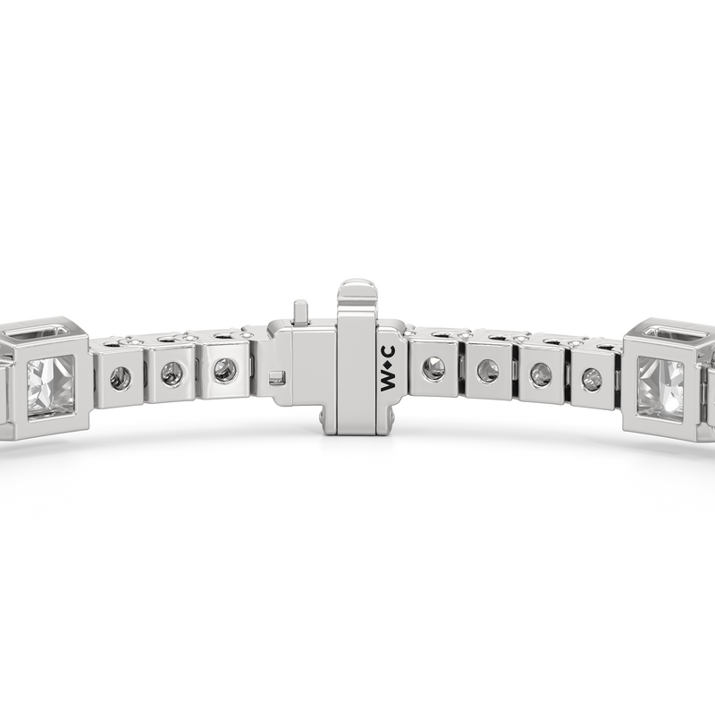 Bezeled Princess Station Tennis Bracelet