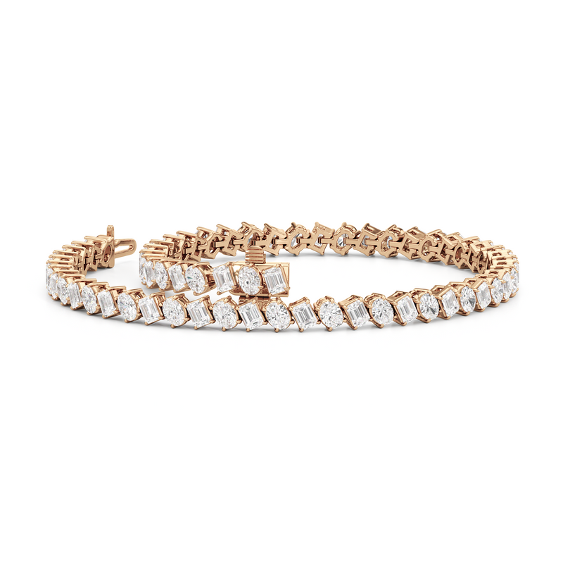 Oval and Emerald Herringbone Tennis Bracelet