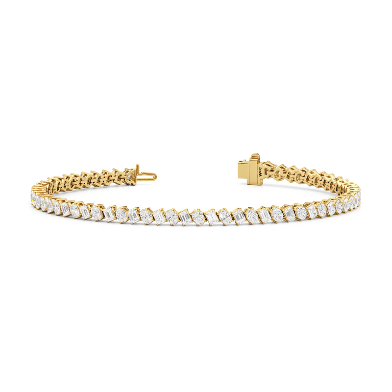 Oval and Emerald Herringbone Tennis Bracelet