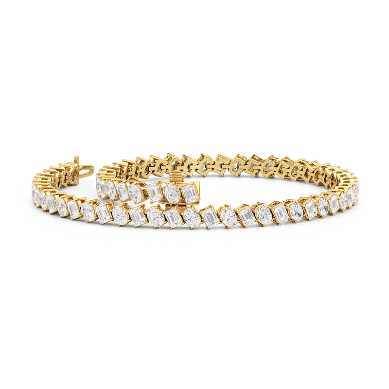 Oval and Emerald Herringbone Tennis Bracelet