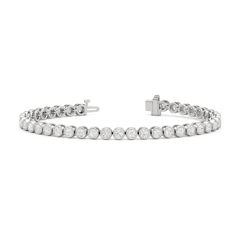 Bezel Set Round Lab Diamond Tennis Bracelet