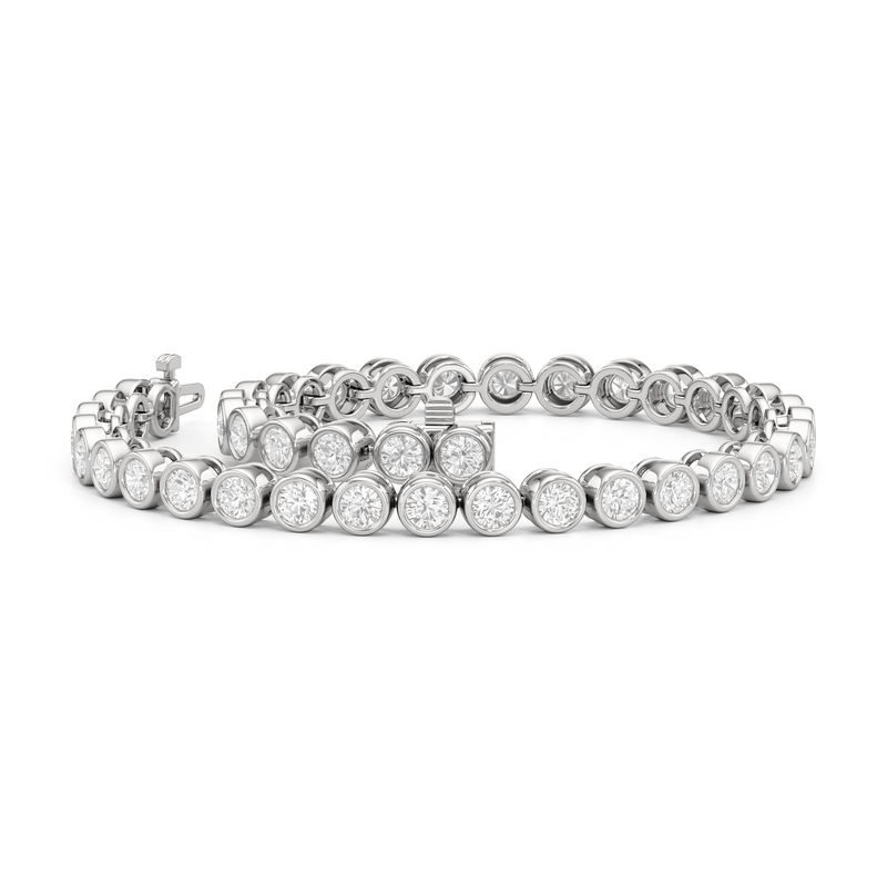 Bezel Set Round Lab Diamond Tennis Bracelet