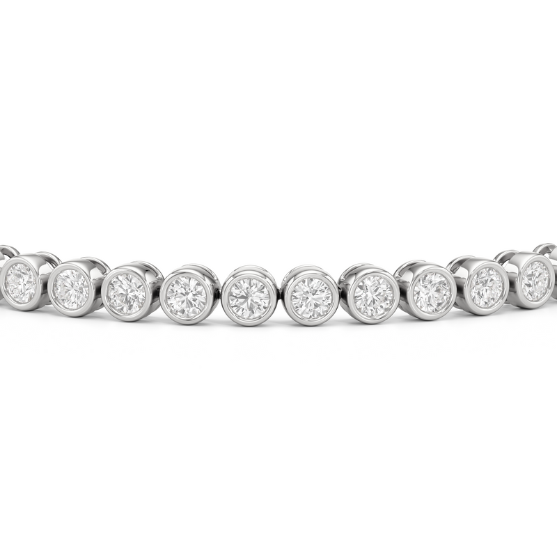 Bezel Set Round Lab Diamond Tennis Bracelet