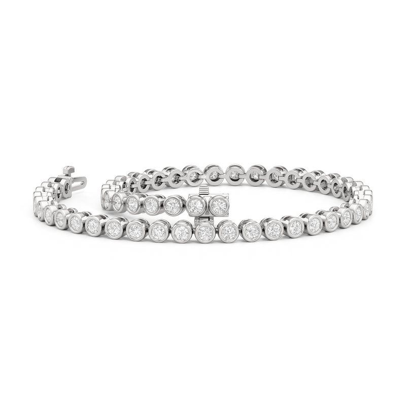 Bezel Set Round Lab Diamond Tennis Bracelet