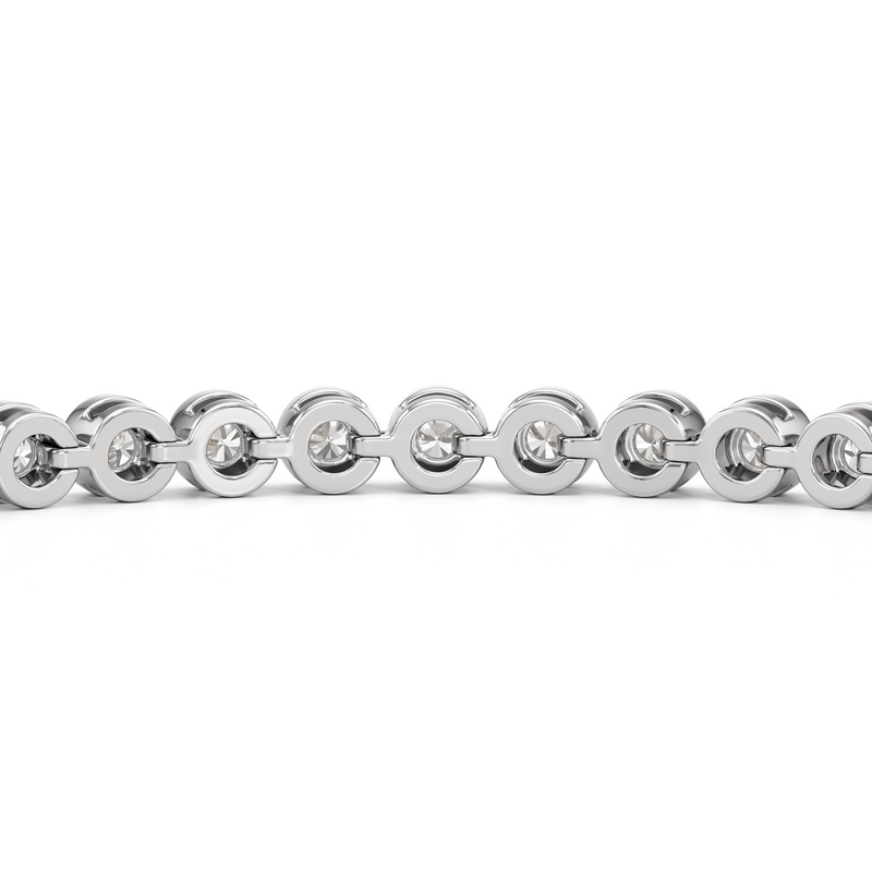 Bezel Set Round Lab Diamond Tennis Bracelet