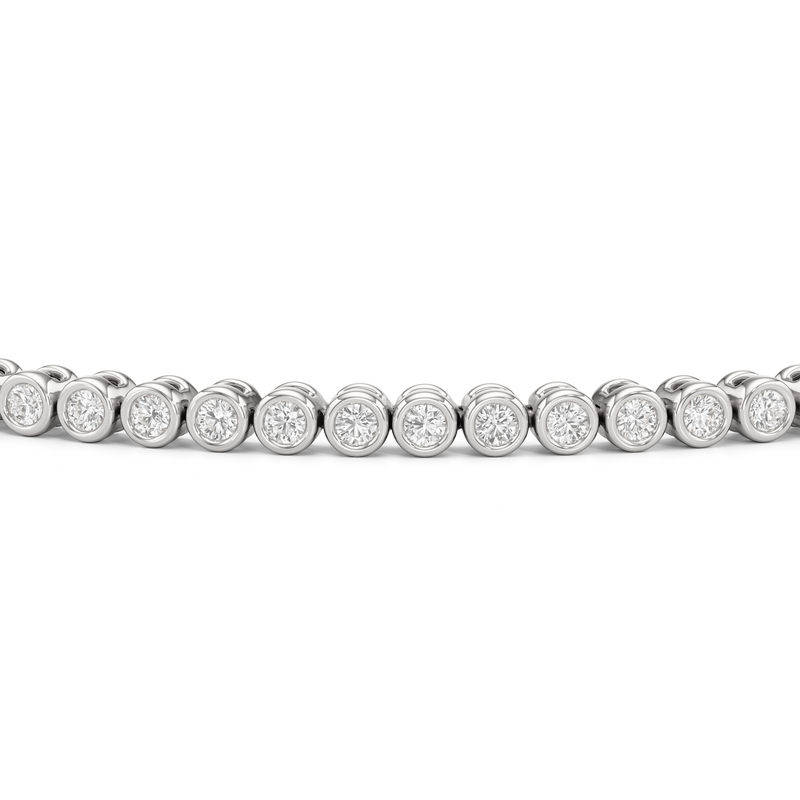 Bezel Set Round Lab Diamond Tennis Bracelet