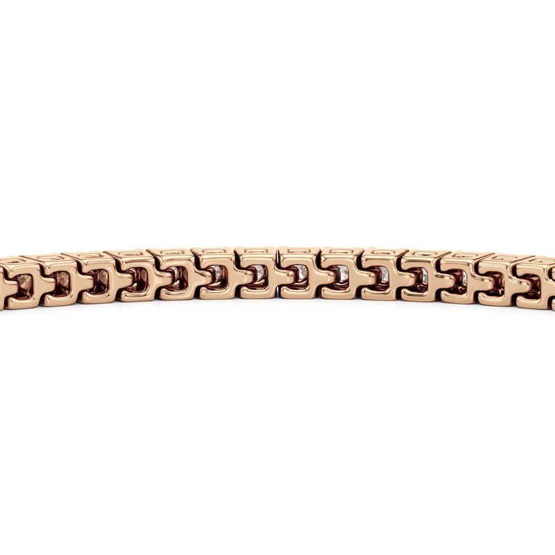 Classic 4-Prong Round Lab Diamond Square Basket Tennis Bracelet