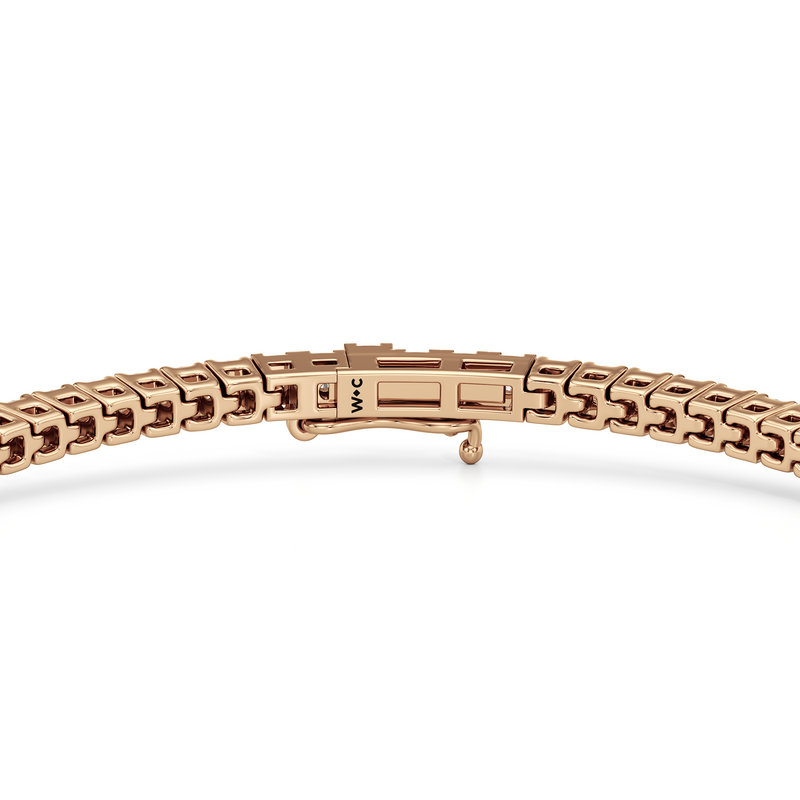 Classic 4-Prong Round Lab Diamond Square Basket Tennis Bracelet
