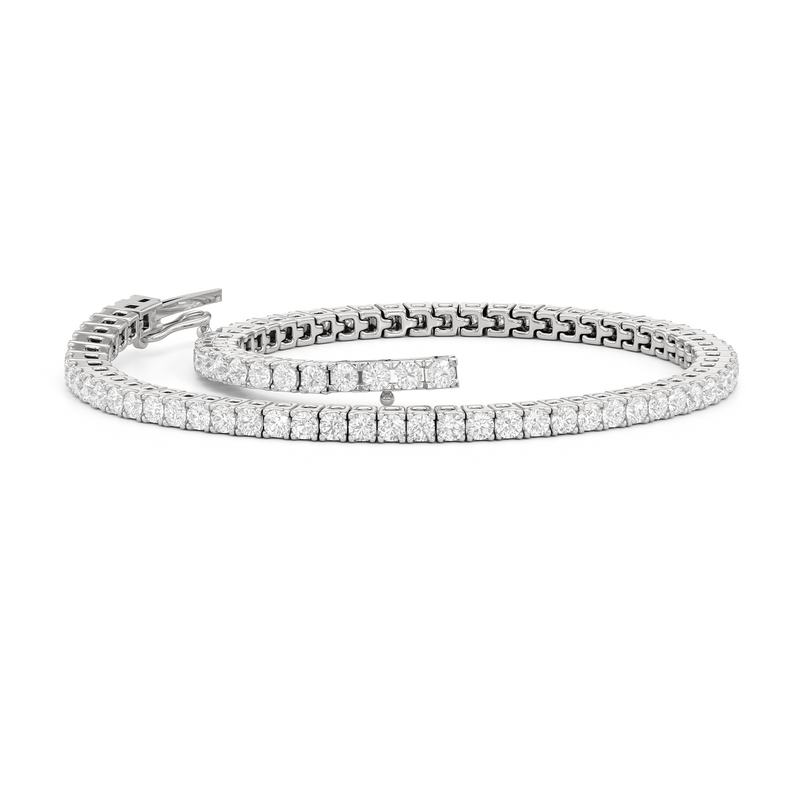 Classic 4-Prong Round Lab Diamond Square Basket Tennis Bracelet