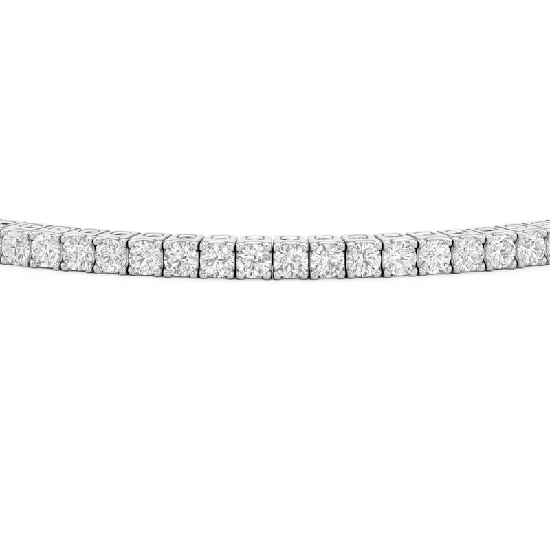 Classic 4-Prong Round Lab Diamond Square Basket Tennis Bracelet