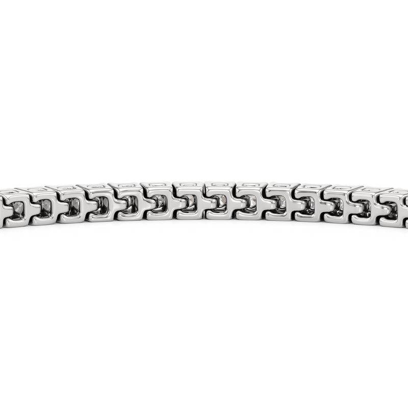 Classic 4-Prong Round Lab Diamond Square Basket Tennis Bracelet